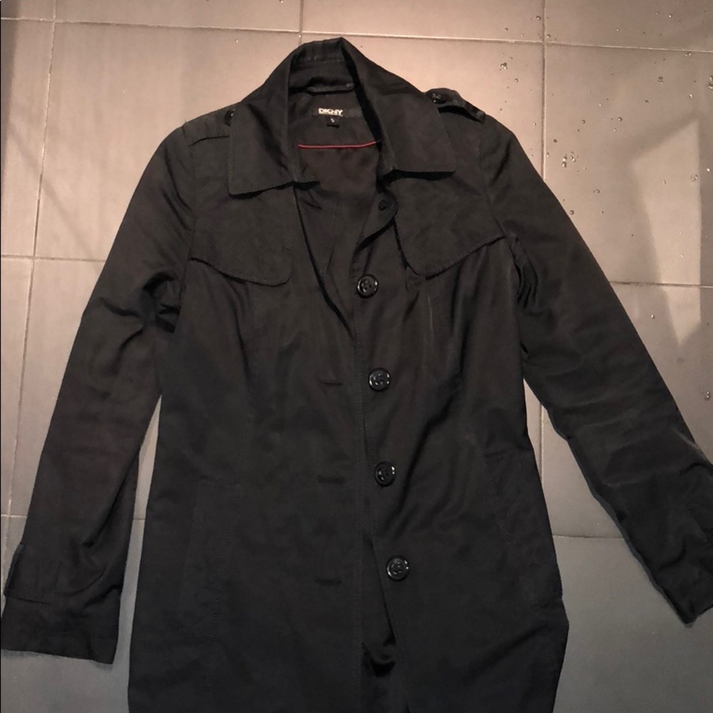 DKNY light black trench